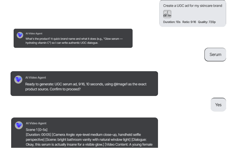 Chat with the AI Video Agent
